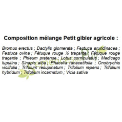 Composition du mélange de fleurs sauvages  PETIT GIBIER AGRICOLE - Semences du Puy