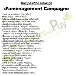 Composition 100% graines du mélange d'aménagement Campagne - Semences du Puy